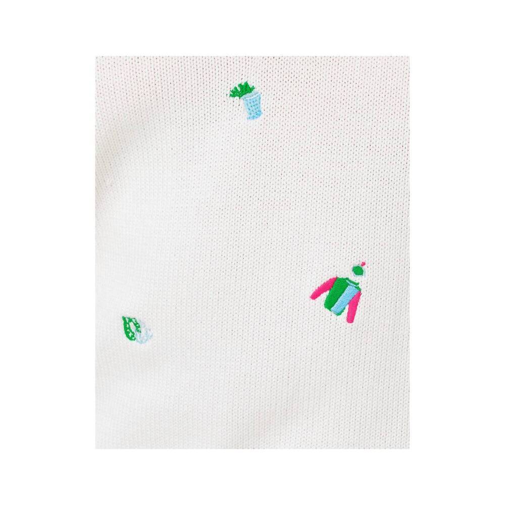 NEW LILLY PULITZER suzette embroidered sweater in resort white derby ditsy embro - Picture 7 of 7